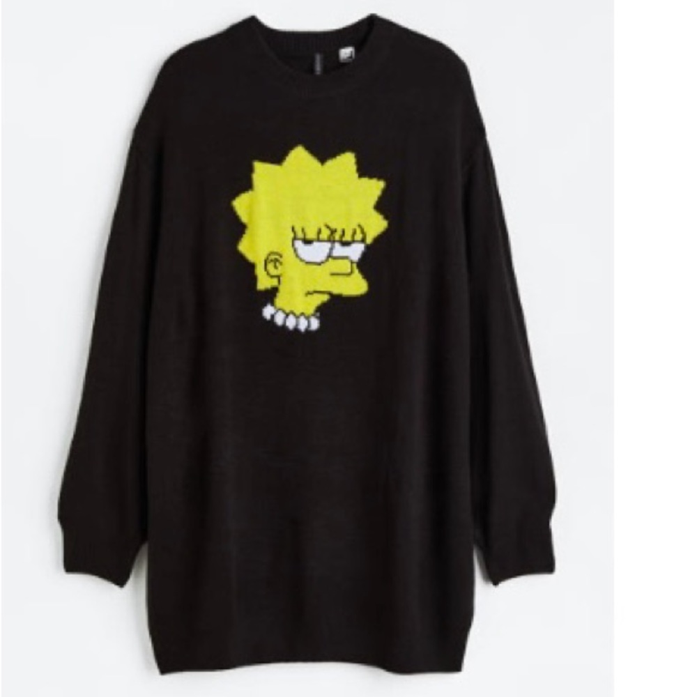 H&M+ Oversized Jacquard-knit Dress Lisa Simpson